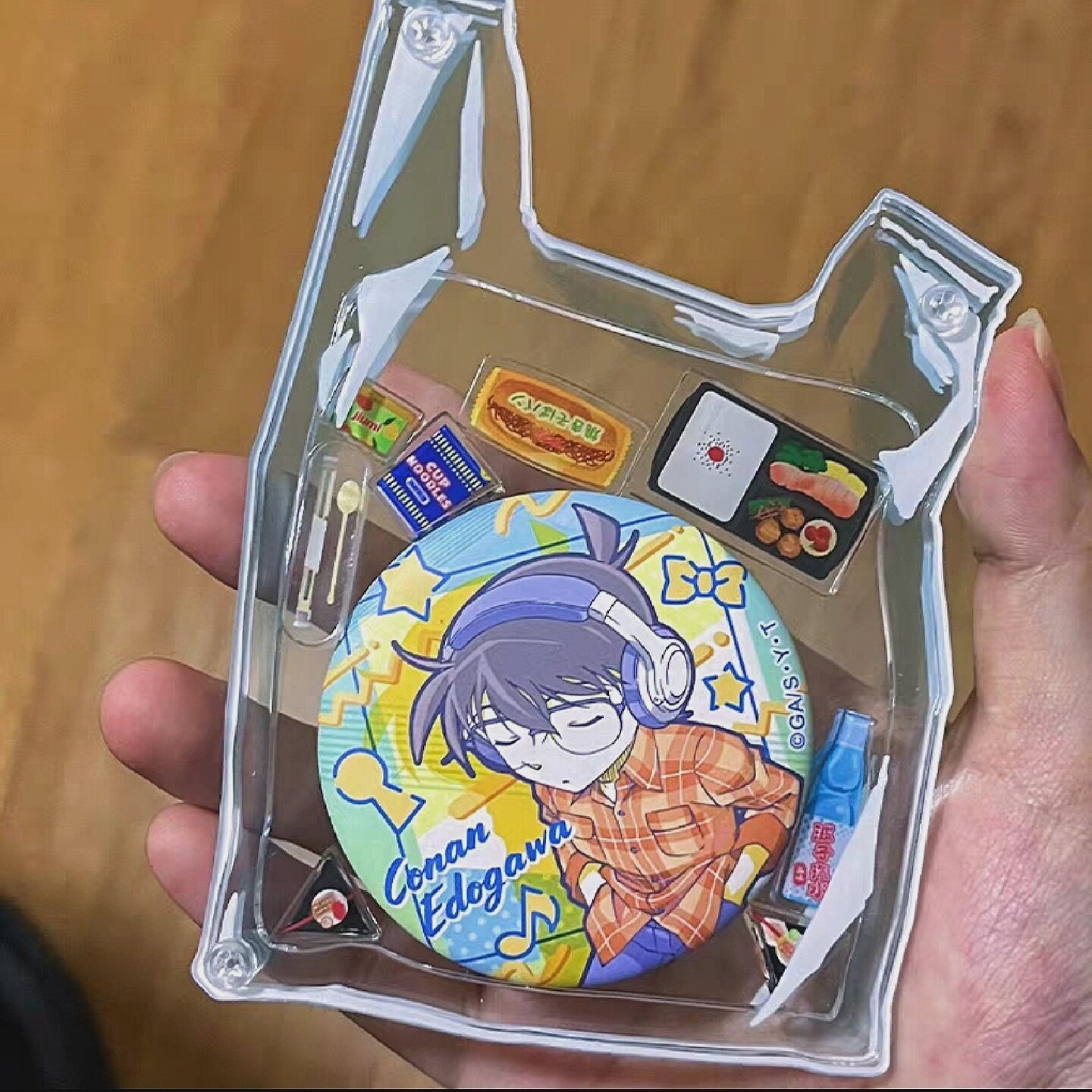 塑料袋吧唧保护套可爱创意方形异形亚克力谷美收纳展示架包包挂件