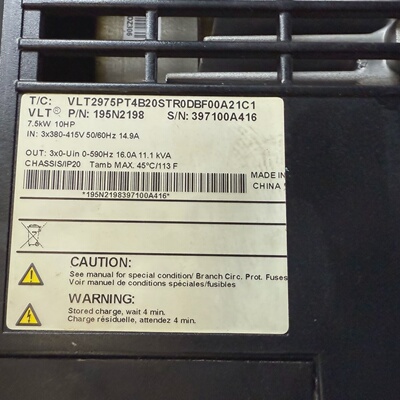 议价Danfoss Inverter Vlt2900 Series 380V 3 Phase 4Kw  7.5适