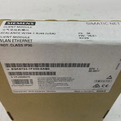 SIEMENS 1P 6GK57341FX000AB0 SIMATIC NET CLIENT MODULE FW V6.