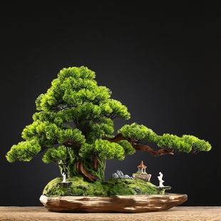 饰摆件 仿真迎客松假树绿植红运当头盆景客厅办公室玄关家居禅意装
