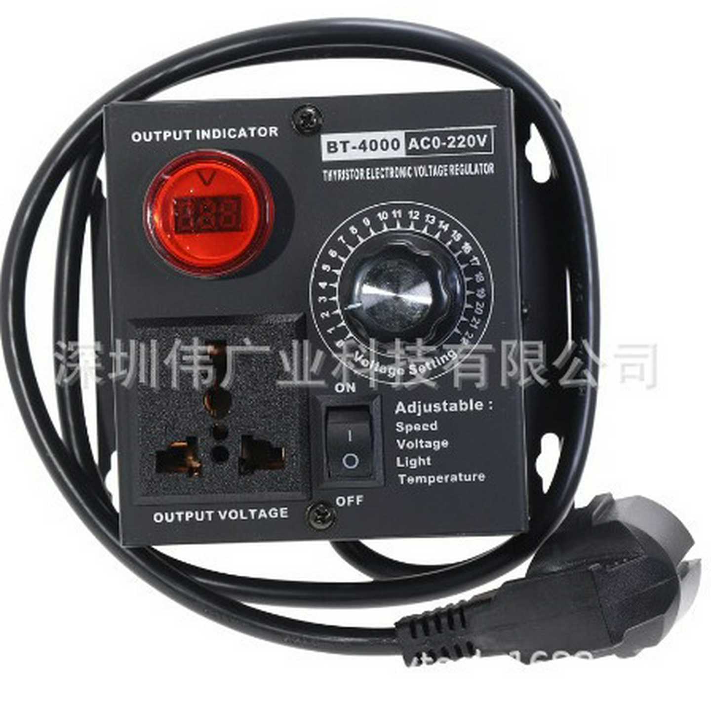 数显4000W220V可控硅电子调压器电机风扇电钻变速调速器调温器