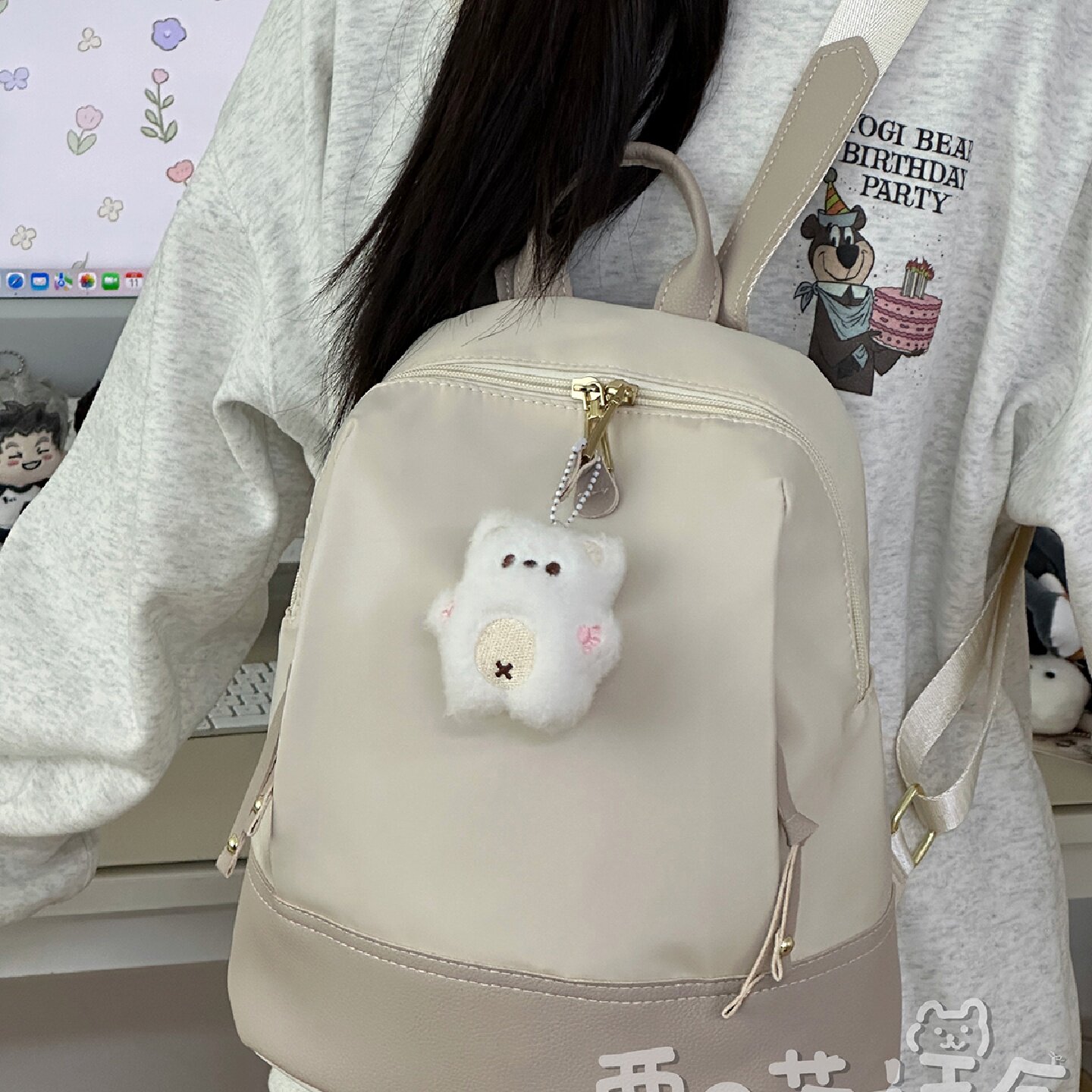 小个子春游轻便双肩包韩版ins简约休闲小背包女逛街出游学生书包