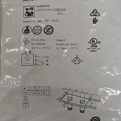 西克光电传感器IME0804BPOZT0S订货号1086-议价