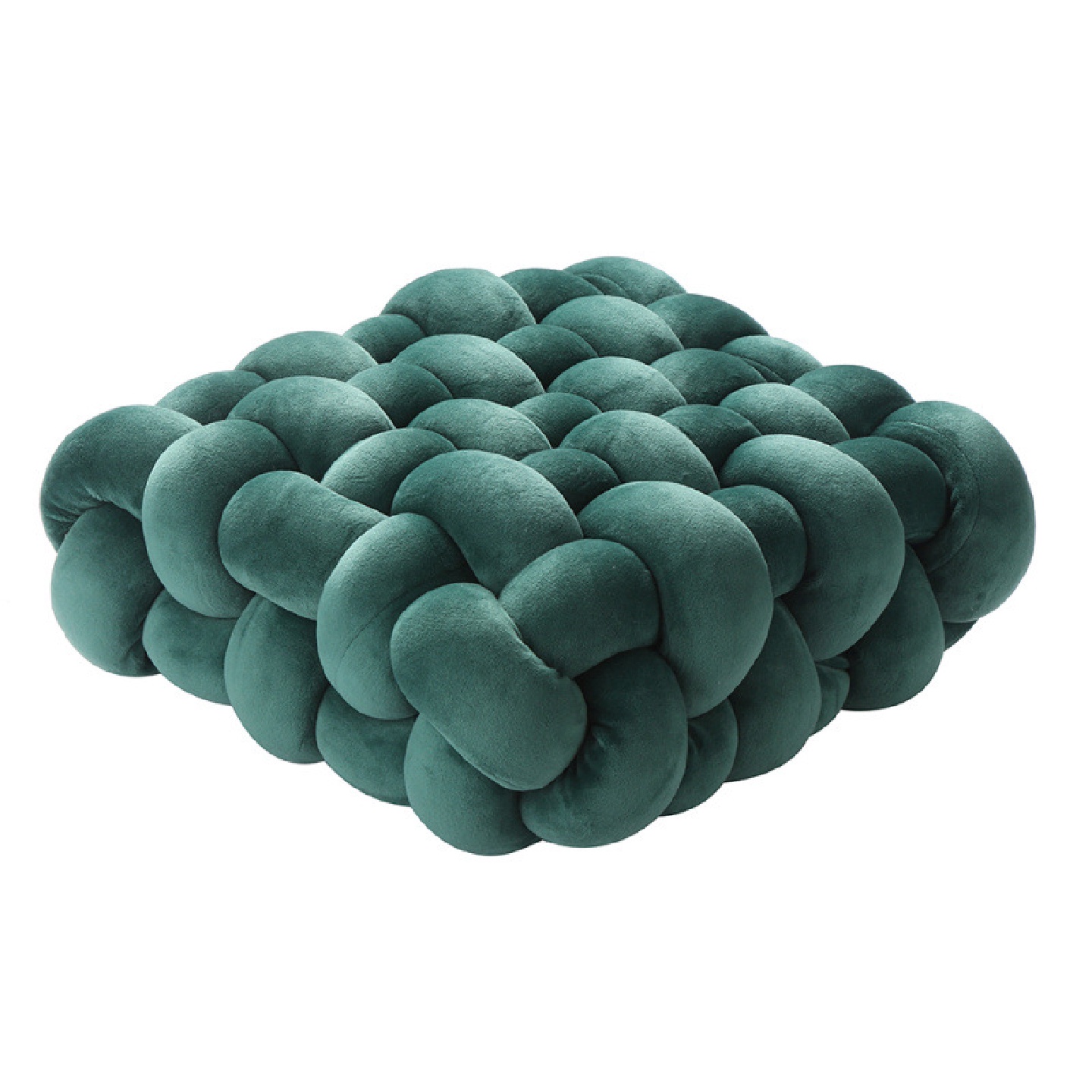 北欧ins网红新款打结球抱枕靠垫方形创意编织沙发装饰靠枕方格枕