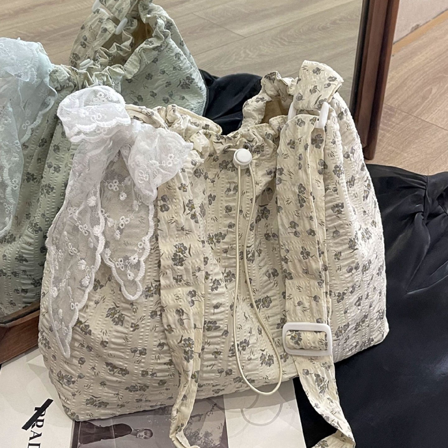 休闲大包包女秋冬新款碎花帆布包大容量托特包上课通勤单肩斜挎包