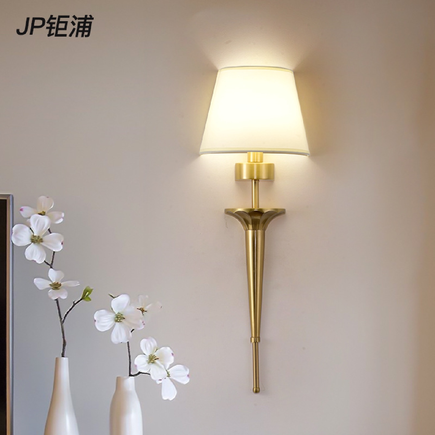 全铜壁灯极简现代卧室床头灯客厅背景墙壁灯创意美式楼梯过道灯具