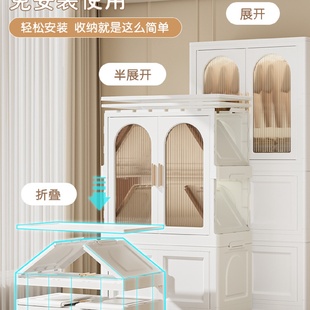 儿童衣服整理箱宝宝小衣橱卧室储物置物收纳柜 家用婴儿衣柜免安装