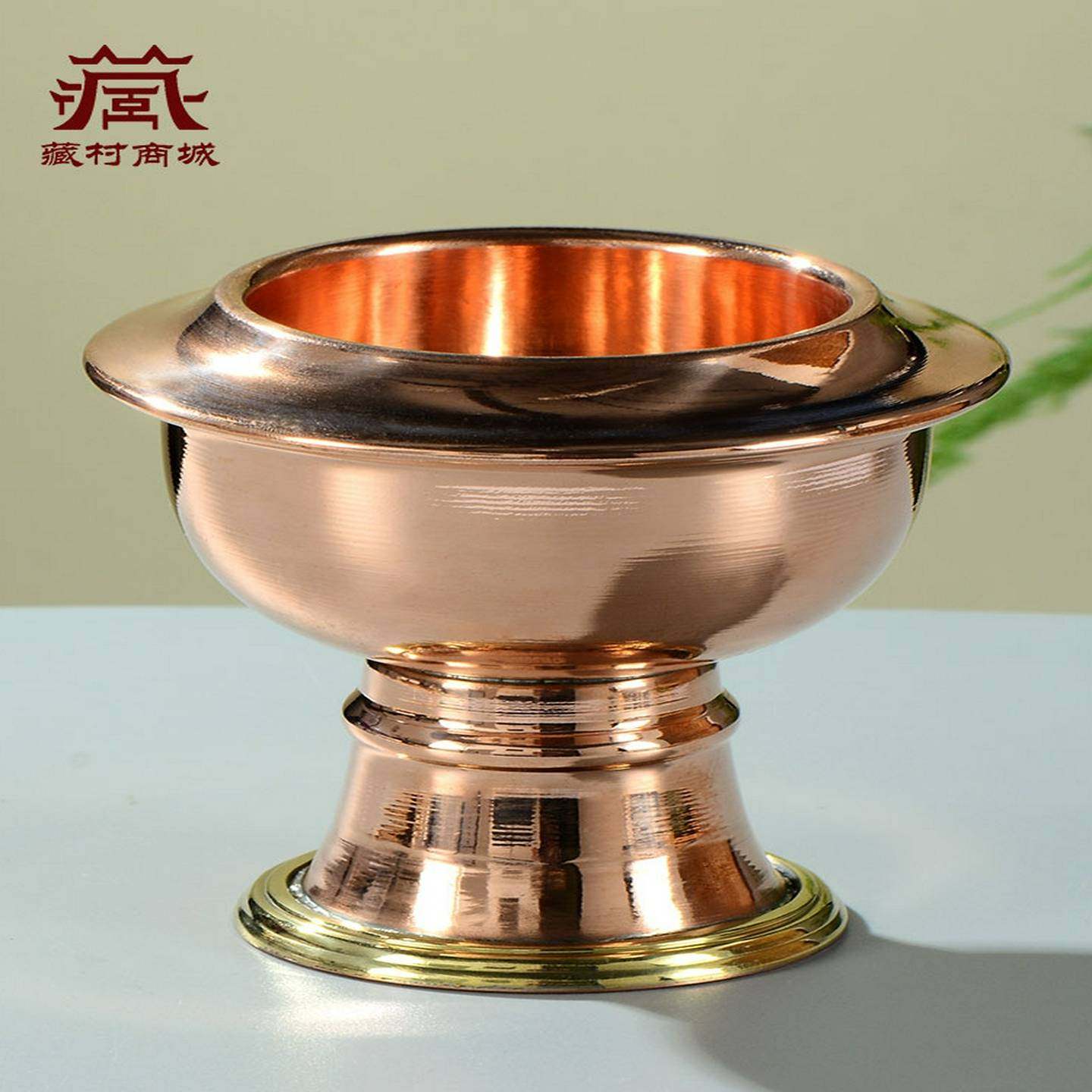 藏村烛台蜡烛台灯座蜡台香薰铜底座液体酥油灯座家用香灯烛台摆件