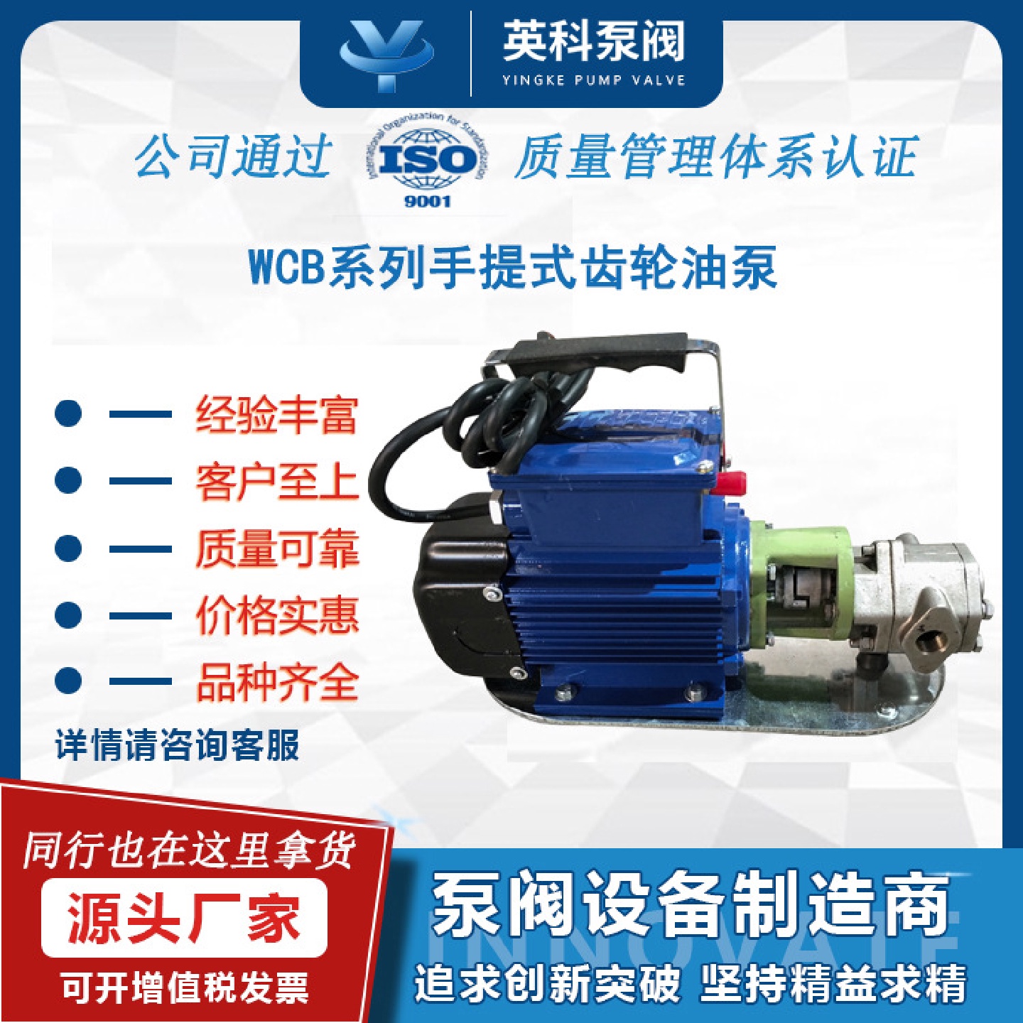齿轮泵小型不锈钢卸柴油液压机油220v防爆手提式齿轮油泵WCB-50