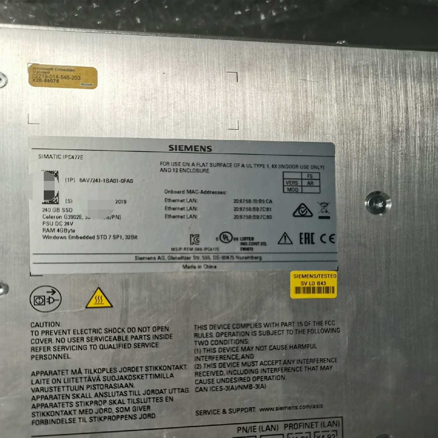 6AV7241-1BA01-0FA0成色漂亮功能完好少量现货--议价商品