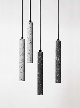 泥艺轩楼梯长吊灯北欧吊灯创意个性现代简约餐吊灯水磨石水泥灯