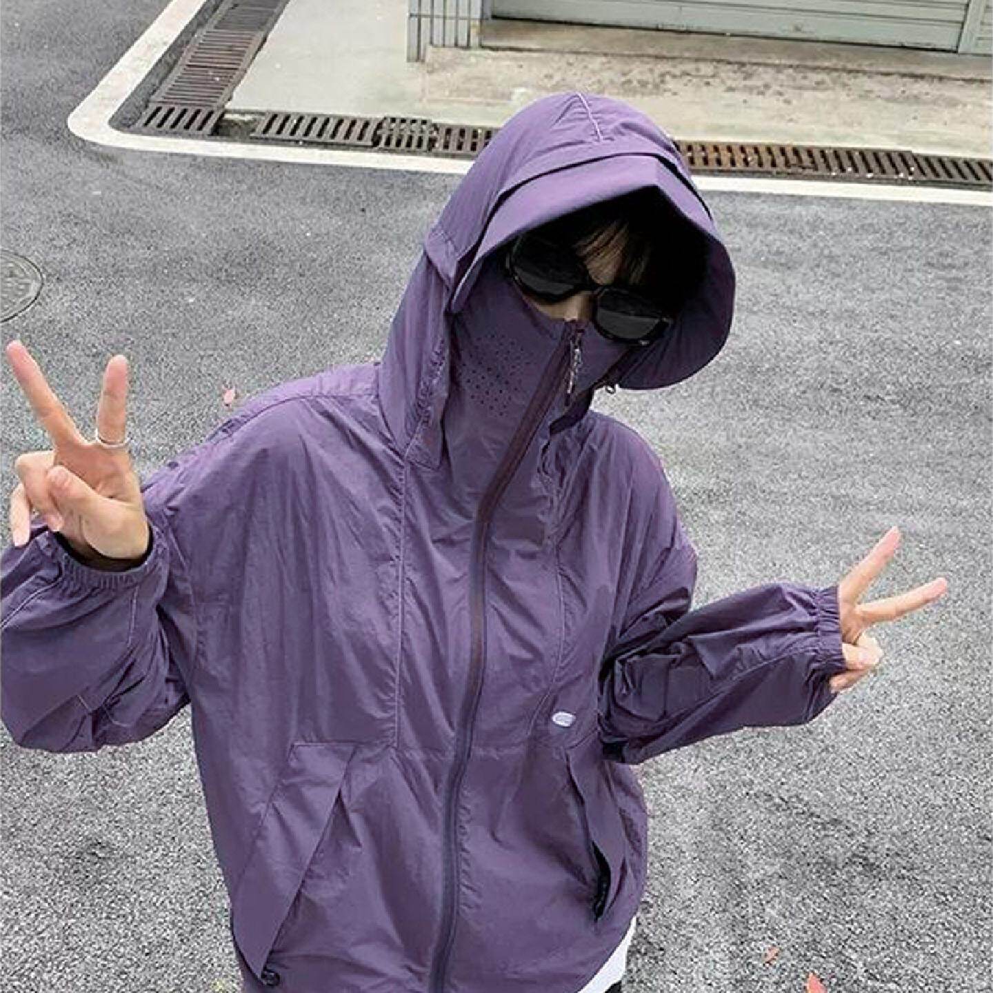 美式户外防晒衣女夏季2024新款防紫外线轻薄透气防晒服宽松外套男