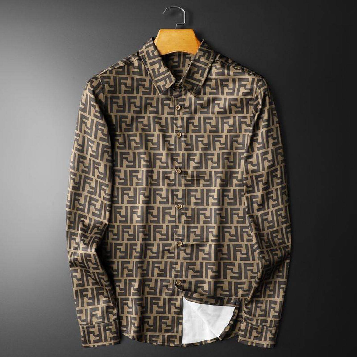 欧洲站高端潮牌男士长袖衬衫春秋款舒适抗皱透气衬衣男装上衣潮男