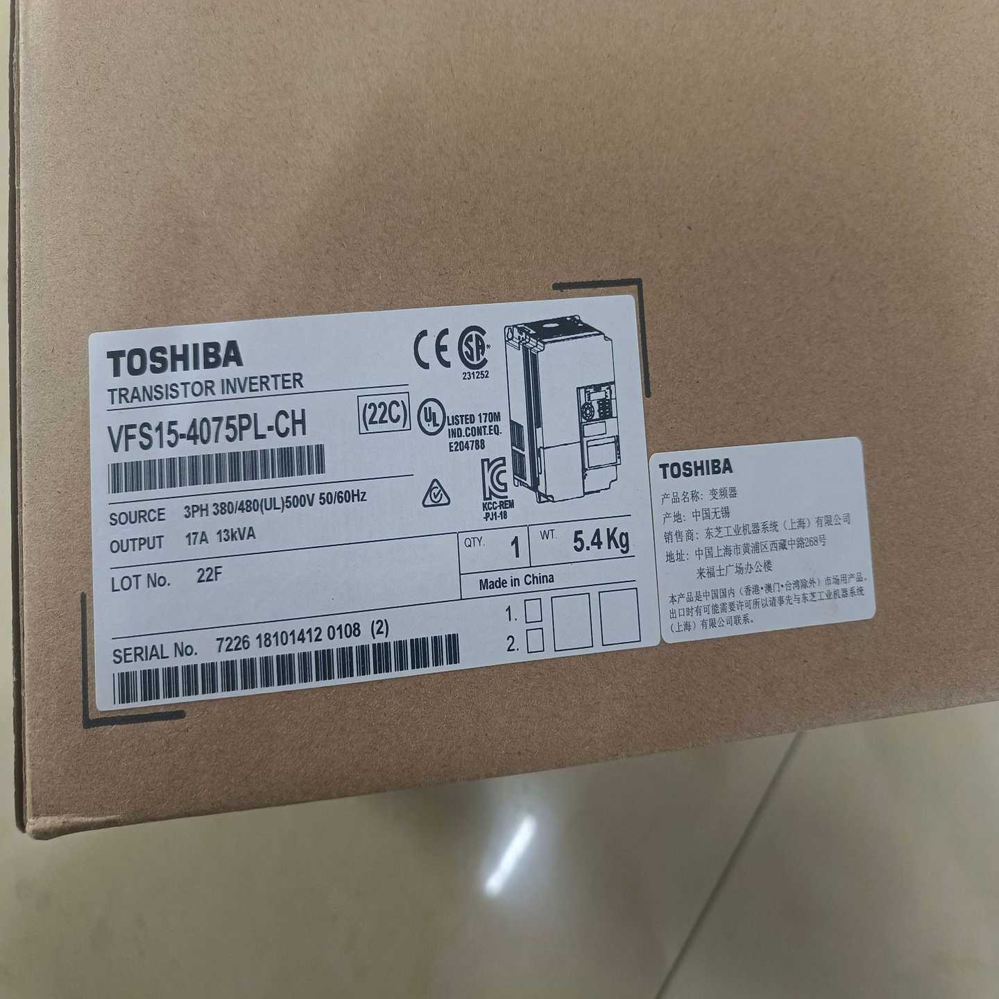 东芝变频器VFS15-4037PL1-CH全J新原装现货议价质保一年