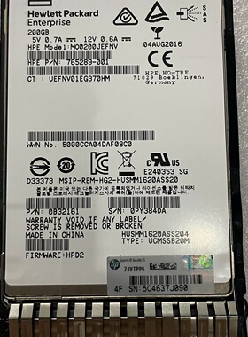 【询价】HP惠普200GSAS12G2.5SSD硬盘