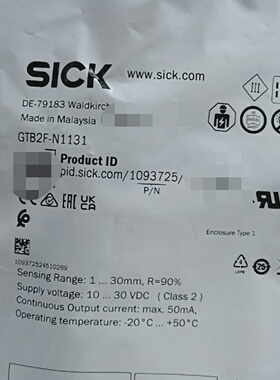 询-SICK西克光电传感器GTB2FN1131马来西亚制造