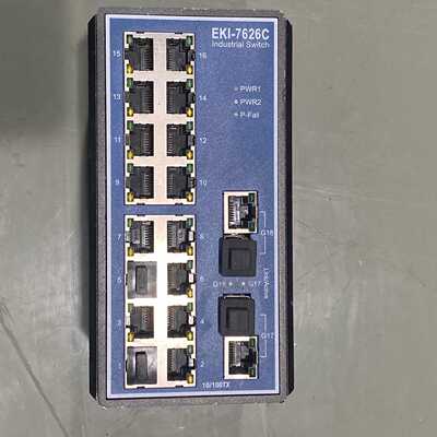 出原装研华工业交换机EKI-7626C，16口加2G光电组合--议价商品