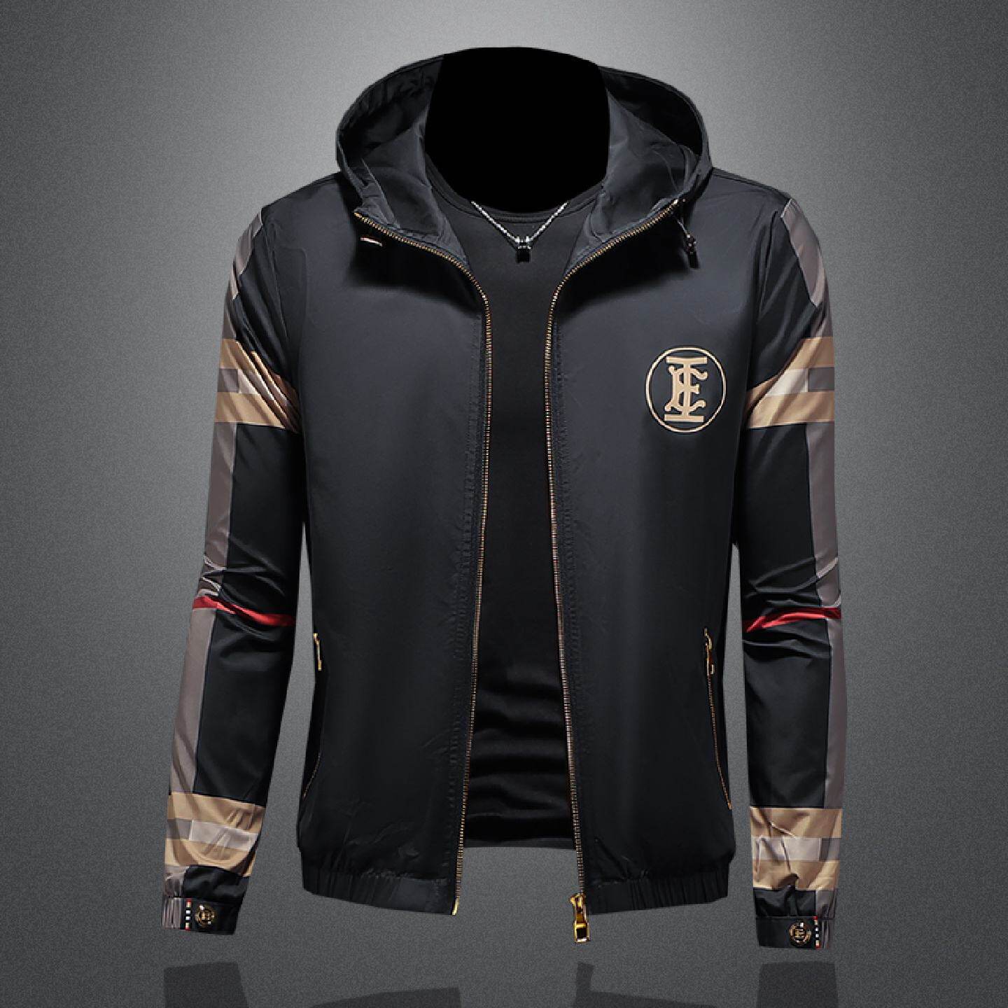 2026欧洲站潮牌连帽款夹克男外套年春款新款休闲百搭修身大码上衣