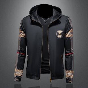 2026欧洲站潮牌连帽款夹克男外套年春款新款休闲百搭修身大码上衣