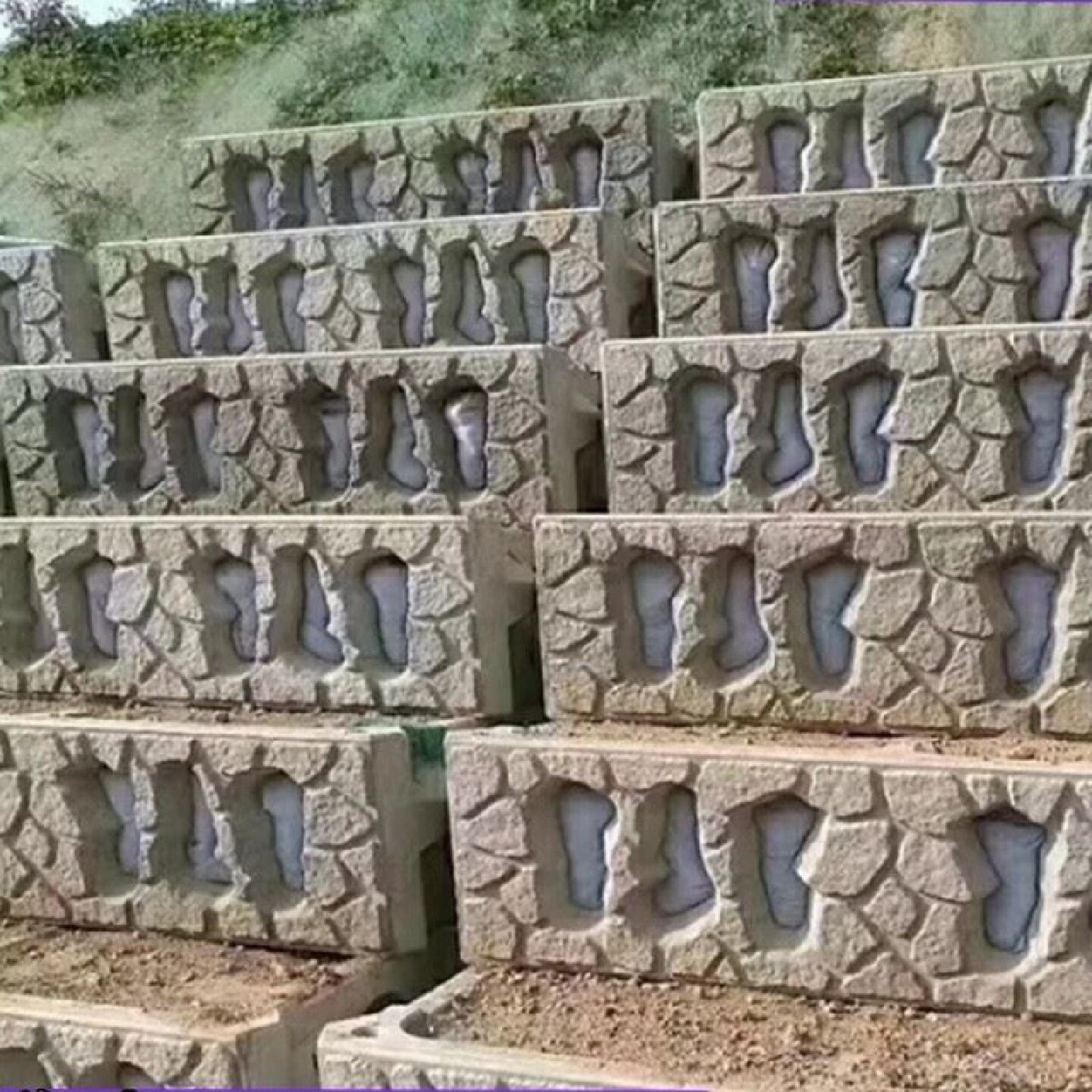 阶梯护坡模具河堤鱼巢生态框砌块预制混凝土护坡模具挡土墙模板