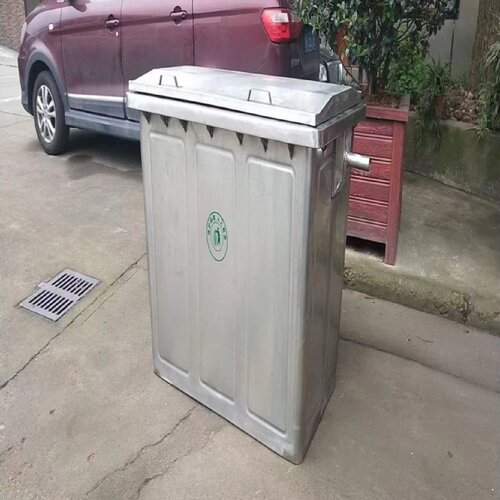 240升铁质垃圾桶四色分类加厚带轮带盖可挂车农村街道环卫垃圾箱