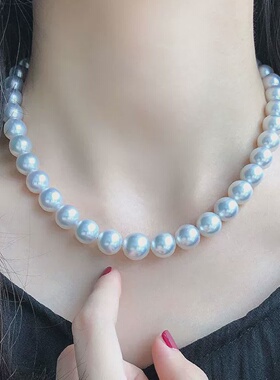 白色珍珠项链婚礼贝珠送妈妈婆婆仿真贝珠母贝项链高端礼物饰品