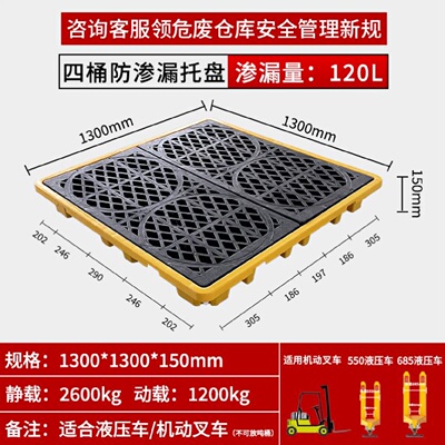 防渗漏托盘化学品危废液体防泄露金属油盆接油栈板废机油桶防漏油