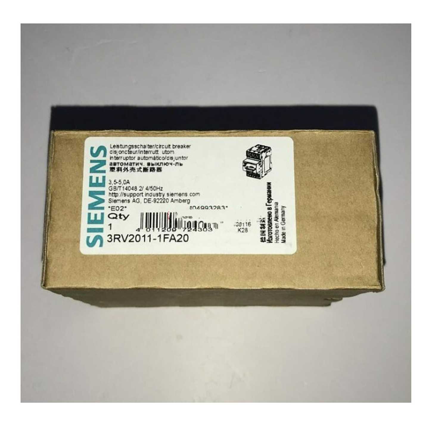 SIEaMENS/3RV2电动机保护断路器3RV2011-1FA20