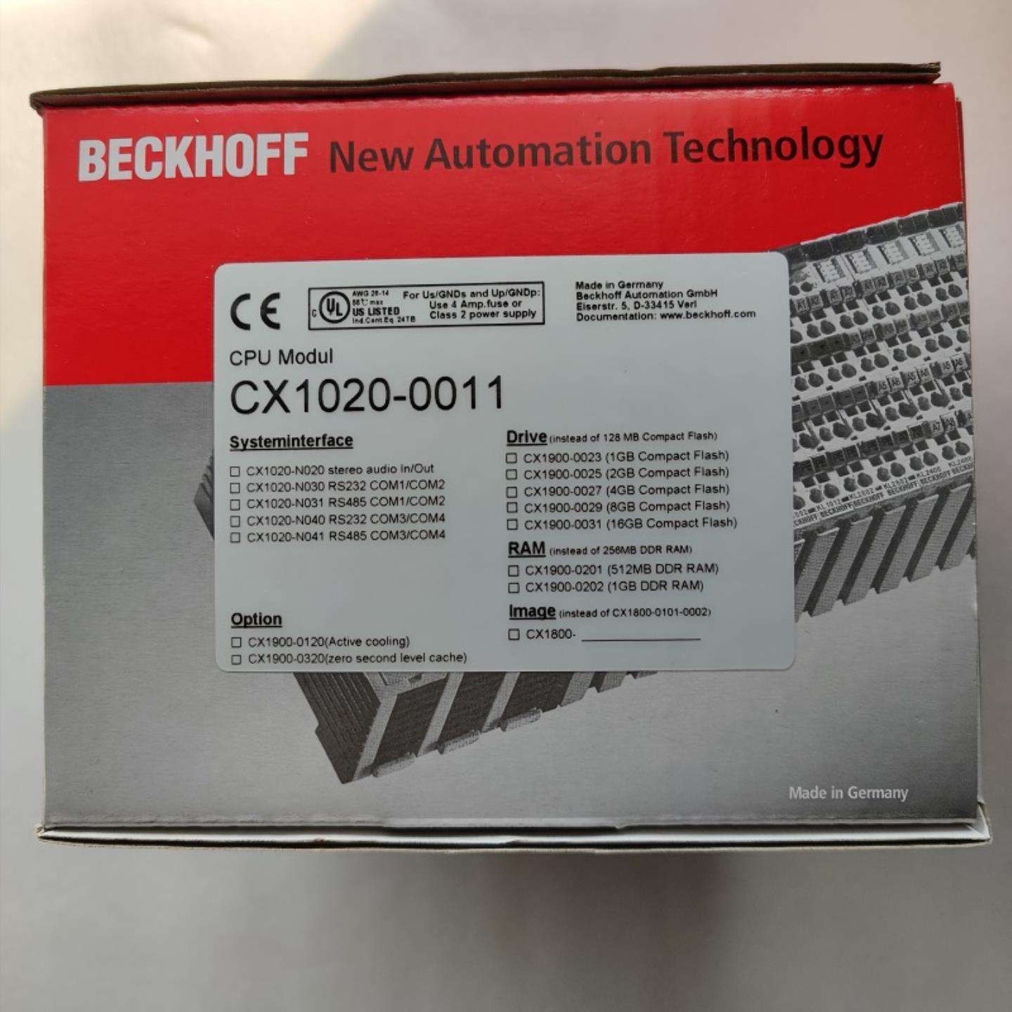 标价 倍福BECKHOFF CX1020-0011+CX1020-N031 带包装 见详情