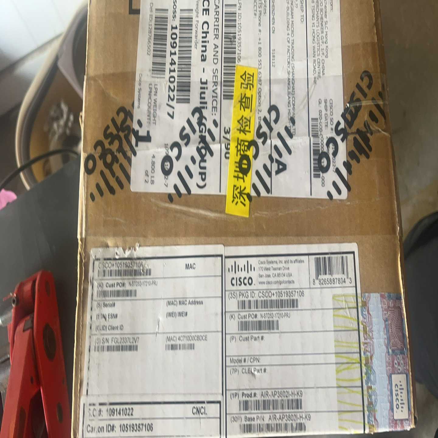AIR-AP3802I-H-K9 #Cisco/思科 全新单