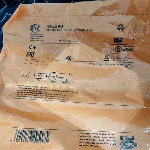 询价~IGS290易福门电感式接近开关，