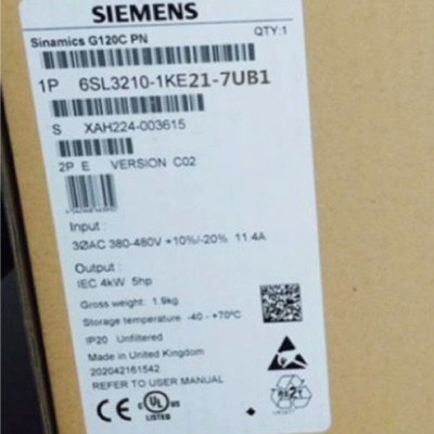 议价6SL3210-1KE21-7UB1西门子G120C标称功率7.5KW 6SL32101KE217