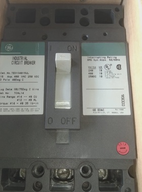 GE General Electric TED134015WL 15A 3 Pole Industrial Circui