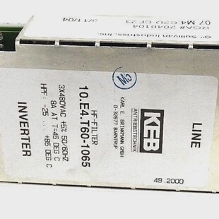 KEB COMBIVERT 10.E4.T601065 HFFILTER INVERTER 3X480VAC 5 506