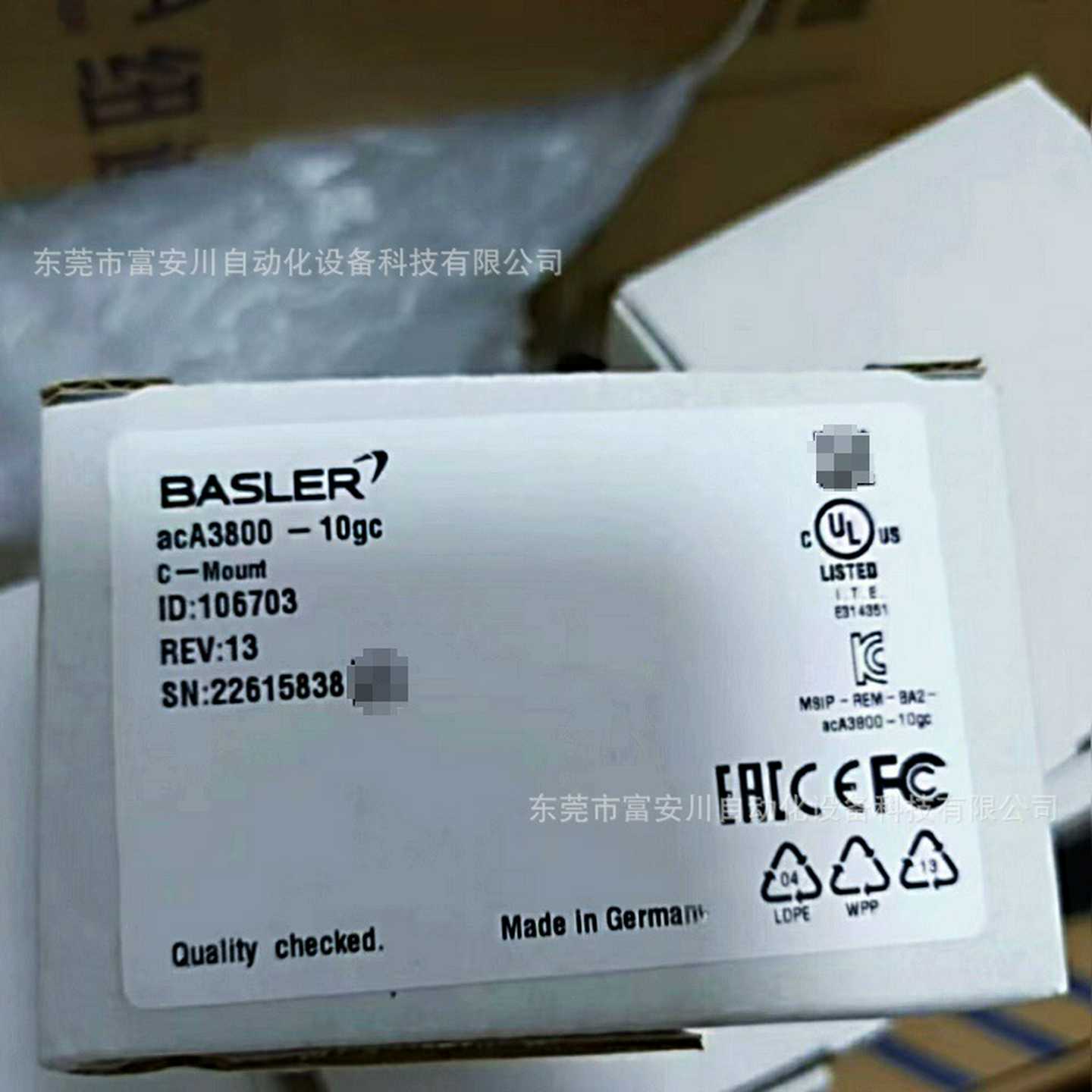 BASLER/巴斯勒acA3800-10gUc工业相机全新原装库存现货议价