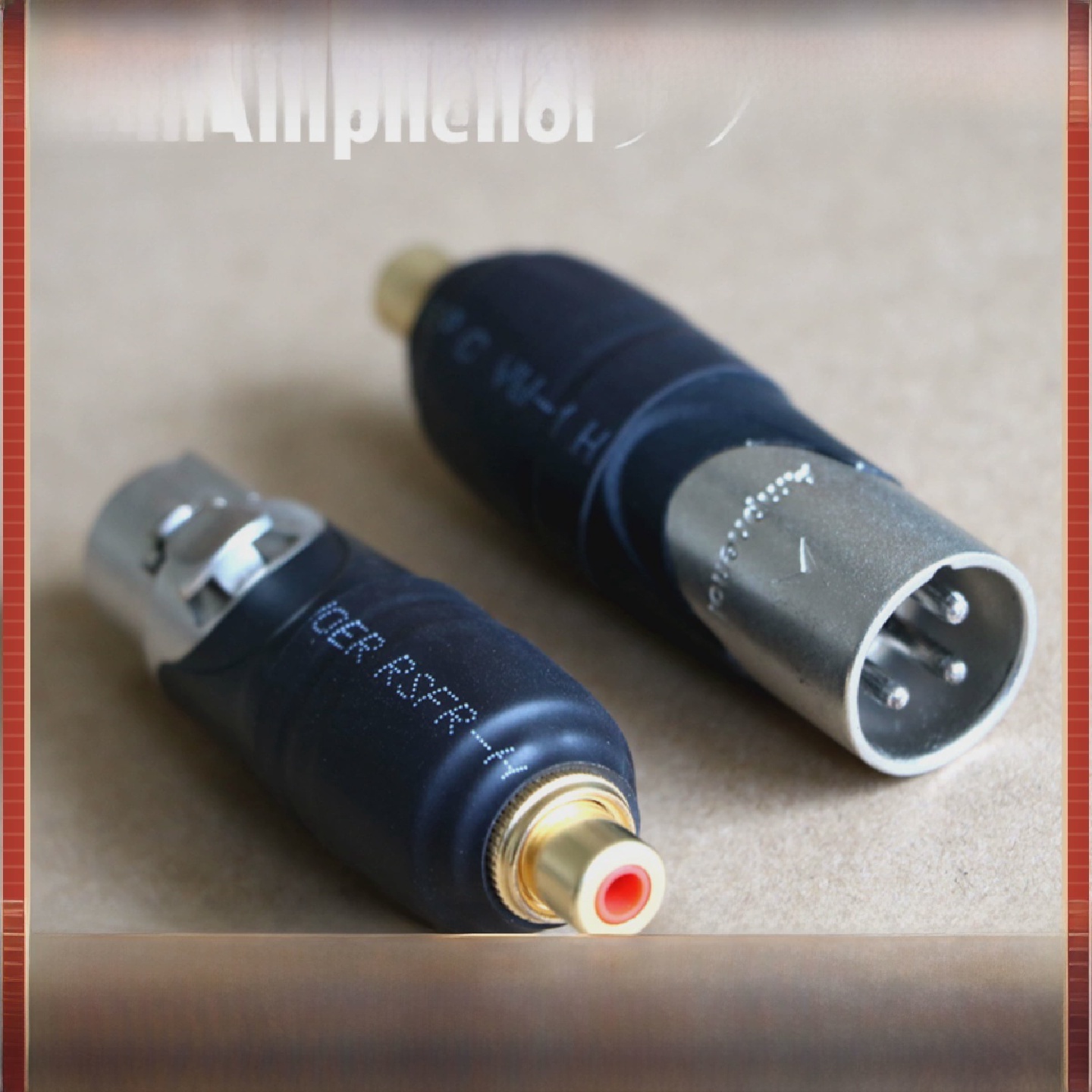 美国Amphenol安费诺XLR卡农公转莲花母音频线平衡转换头卡侬转RCA