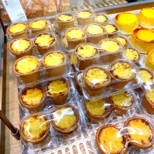 网红两粒装盘挞包装盒子一次性纸塑透明商用3个装模具4个装天