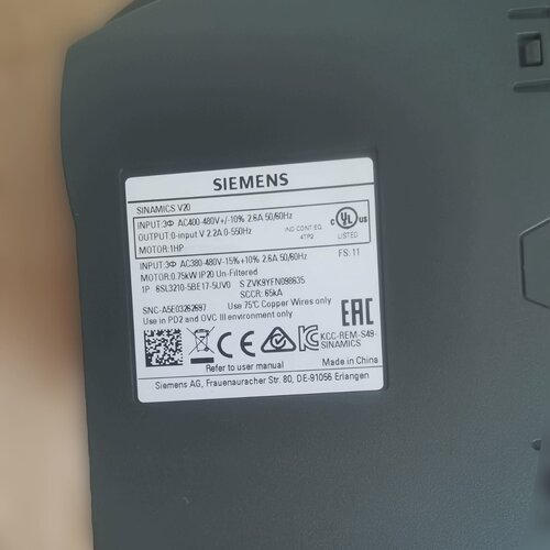 询-V20变频器型号6SL32105BE222UV0