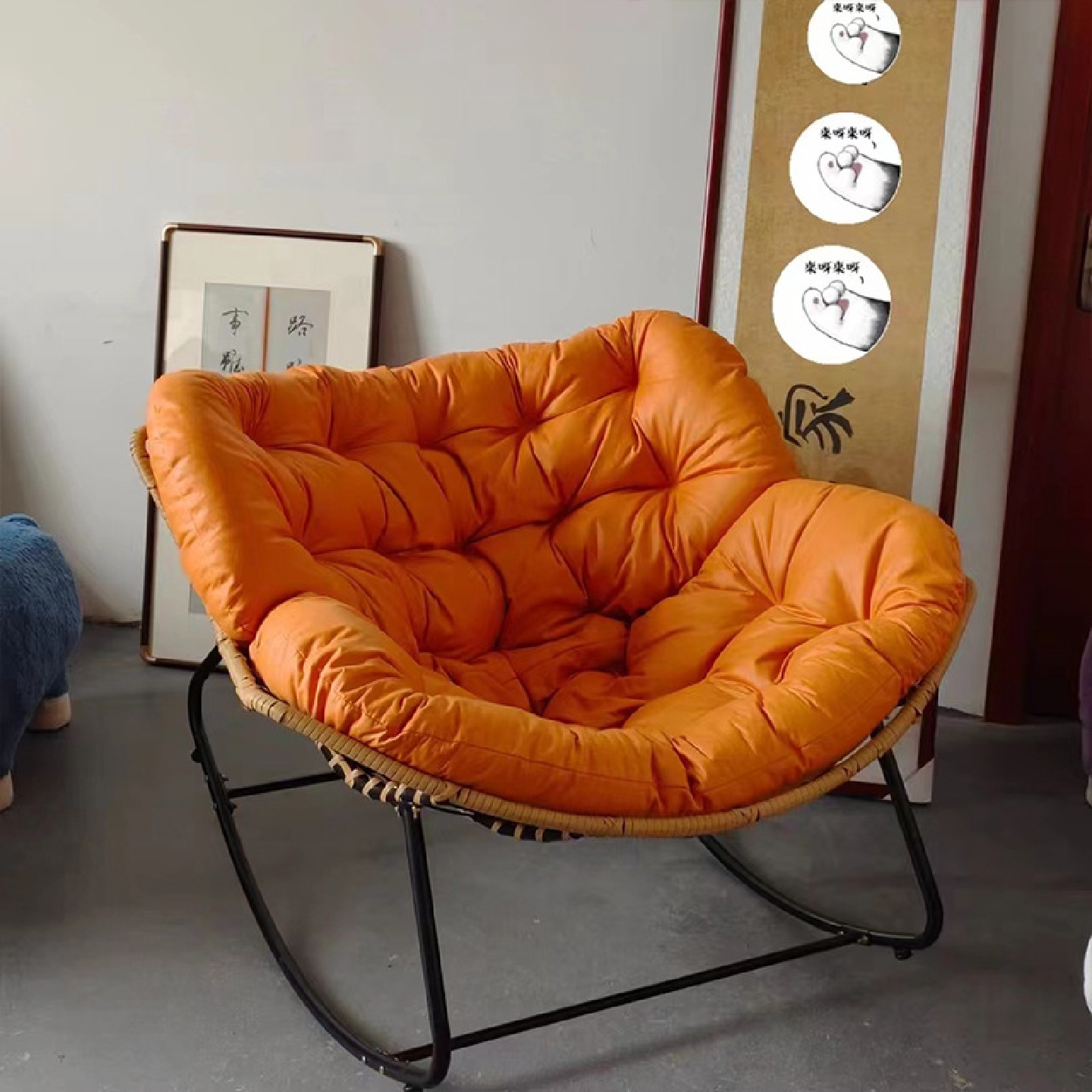 摇摇椅大人躺椅网红懒人沙发椅客厅阳台家用休闲藤编逍遥椅北欧风