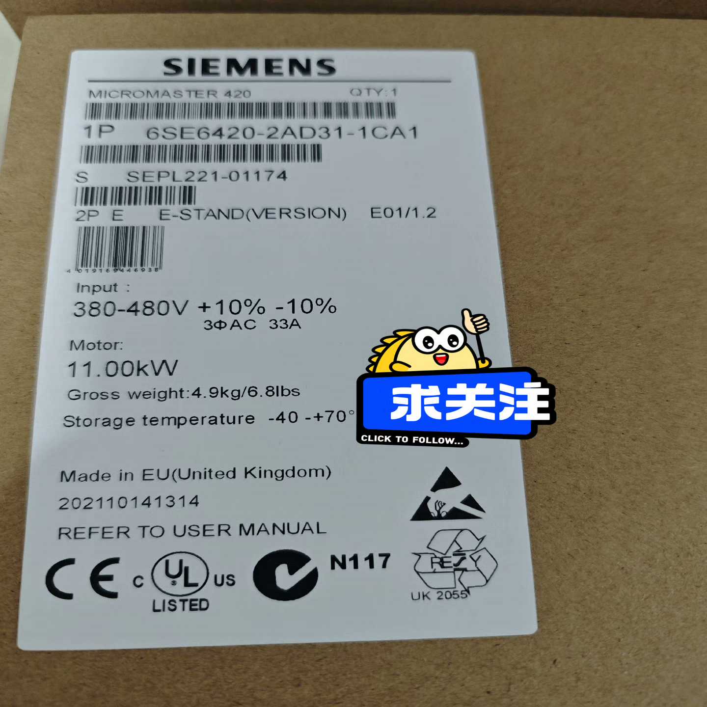 【议价】420变频器6SE6420-2AD31-1CA1带滤适用