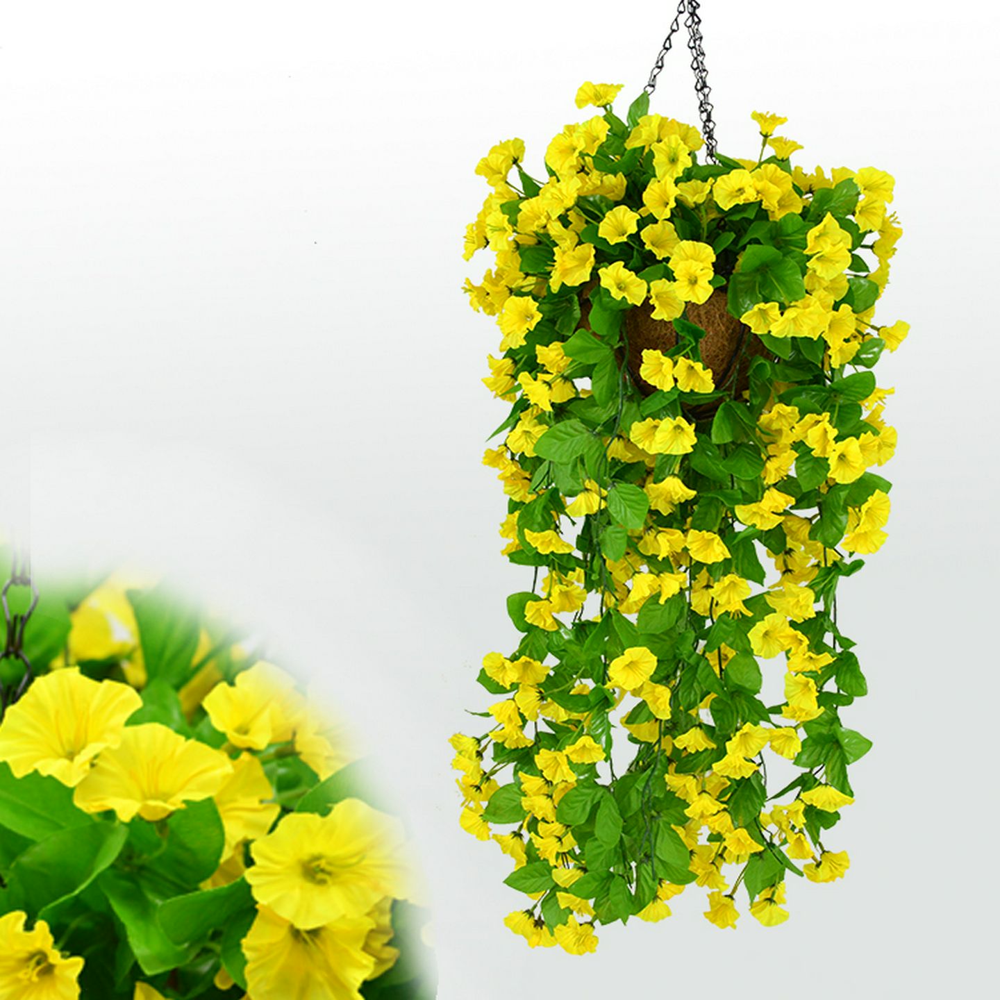 仿真绿植物假花藤喇叭花牵牛花客厅装饰墙面壁挂花塑料藤吊兰篮