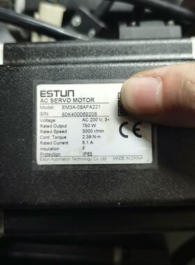 议价埃斯顿750W电机EM3A08AFA221正常件成适用