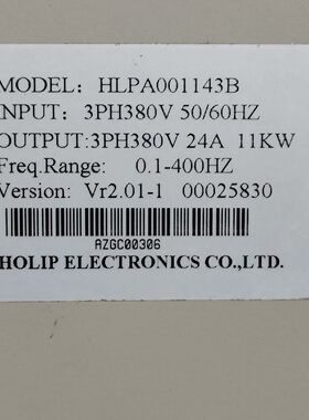 11KW海利普型号HLPA00143BHLPA变频器
