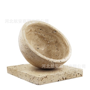 饰品摆件桌面装 现代简约创意大理石果盘收纳盘工艺品软装 饰品摆件
