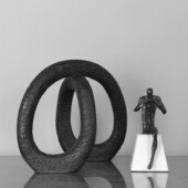 现代北欧几何线条缠绕摆件软装 饰品 样板房售楼部茶几电视柜家居装