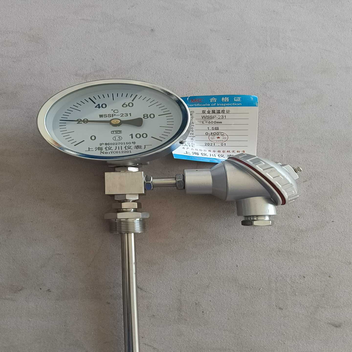 双金属温度计WSSP一231带PT100询价