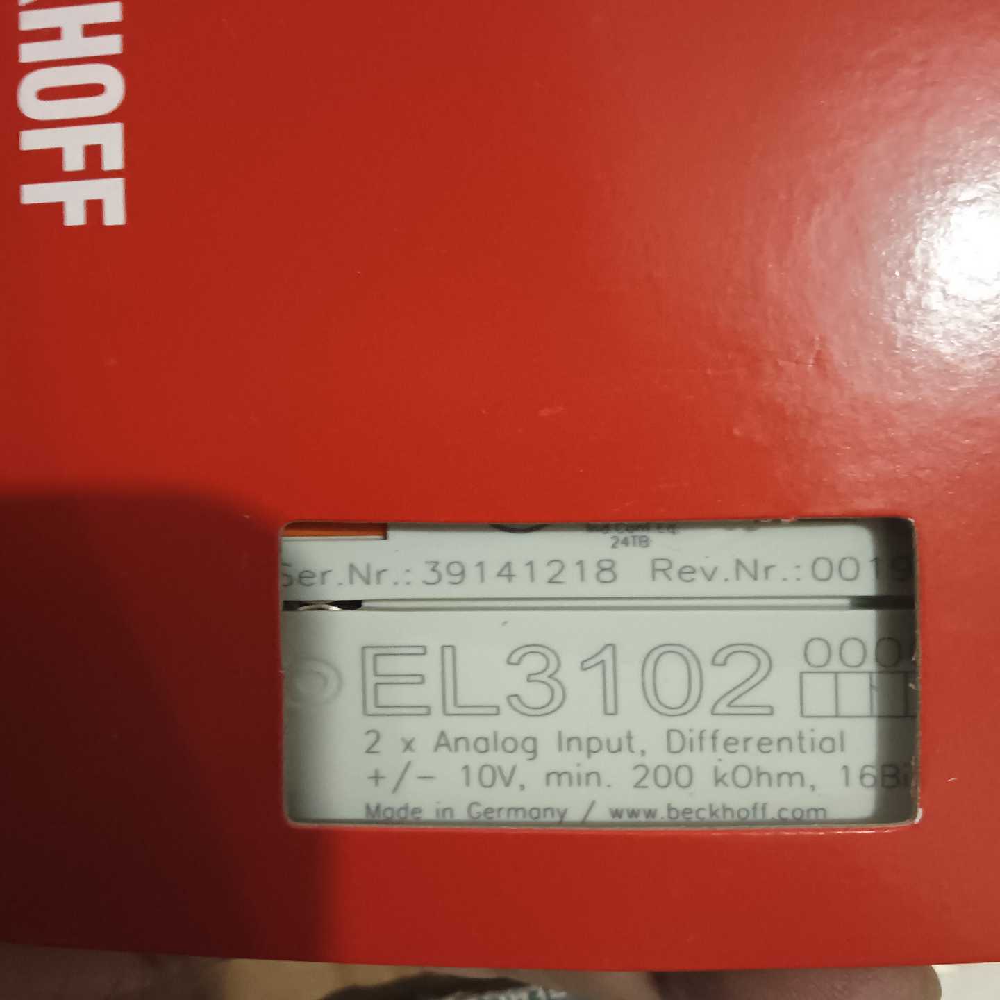 倍福模块EL3102原装正品链接实物拍摄需要的联系