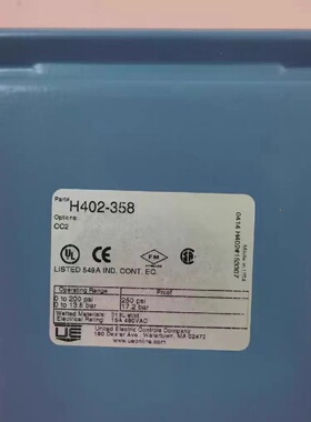 议价UE H402-358压力开关 0-200PSI/0-13.8bar
