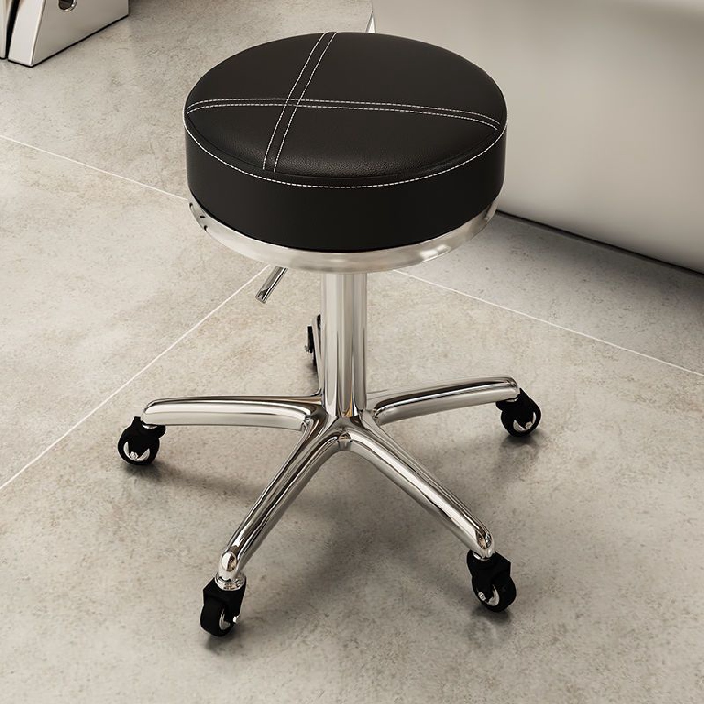 美容院专用旋转升降美容凳子滑轮美发店椅子圆凳理发店大工瑞之银