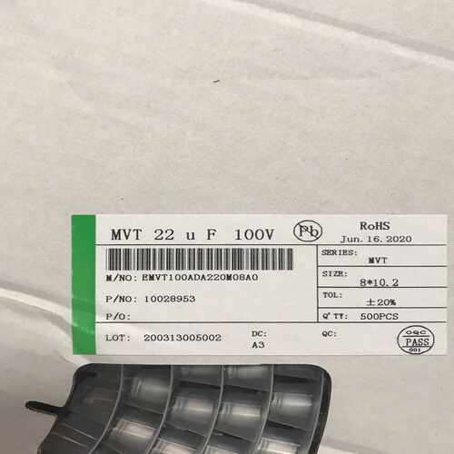 9盘贴片电解电容：100V22UF  8*10  一~询价